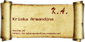 Kriska Armandina névjegykártya